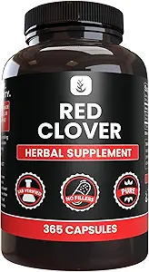 PURE ORIGINAL INGREDIENTES Red Clover (365 cápsulas) No hay magnesio o rifles de arroz, siempre puro, lab Verified