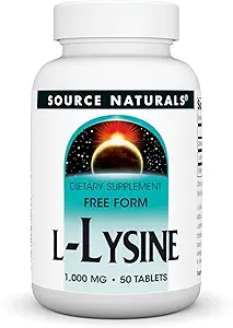 Fuente Naturales L-Lysine Free Form, 1.000 mg - Suplemento Aminoácidos Apoya Energía " Formation of Collagen* - 50 Tablets
