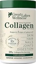 Grandes Lagos Wellness Collagen Peptides Polvo para la piel, el pelo, uñas, juntas " Digestión - Desarrollado - Quick Dissolve Hidrolyzed, Non-GMO, Keto, Kosher - 10 oz