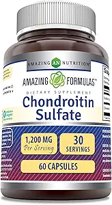 Amazing Formulas Chondroitin Sulfate 1200 mg Per Serving Supplement | Capsules | Non-GMO | Gluten Free | Made in USA (1 Pack, 60 Count)
