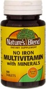 Vitamina Múltiple de la Naturaleza con Tablas de Minerales No Hierro - 100 Tabletas, Pack de 3