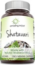 Increíble India Natural Shatavari 500 Mg por Serving 250 Veggie Capsules Suplemento Silencio No GMO TEN-Free