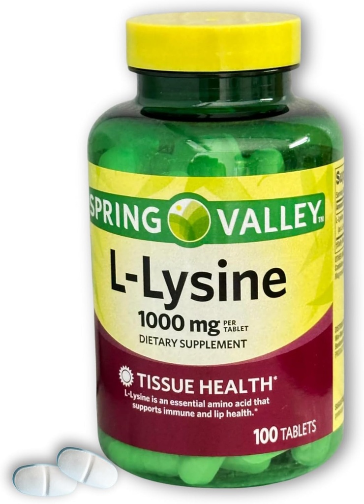 L lisina 1000mg- Tablas de Aminoácidos esenciales, 100ct (Pack of 1)