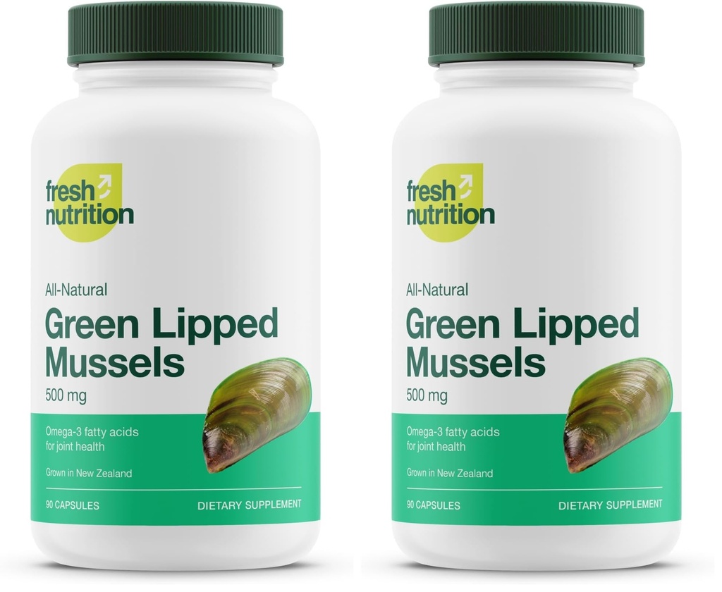 Green Lipped Mussel Capsules - Strongest DNA Verified from New Zealand - Perna Canaliculus Omega Supplement - May Promote Healthy Joints - 90 Capsules (Pack of 2)