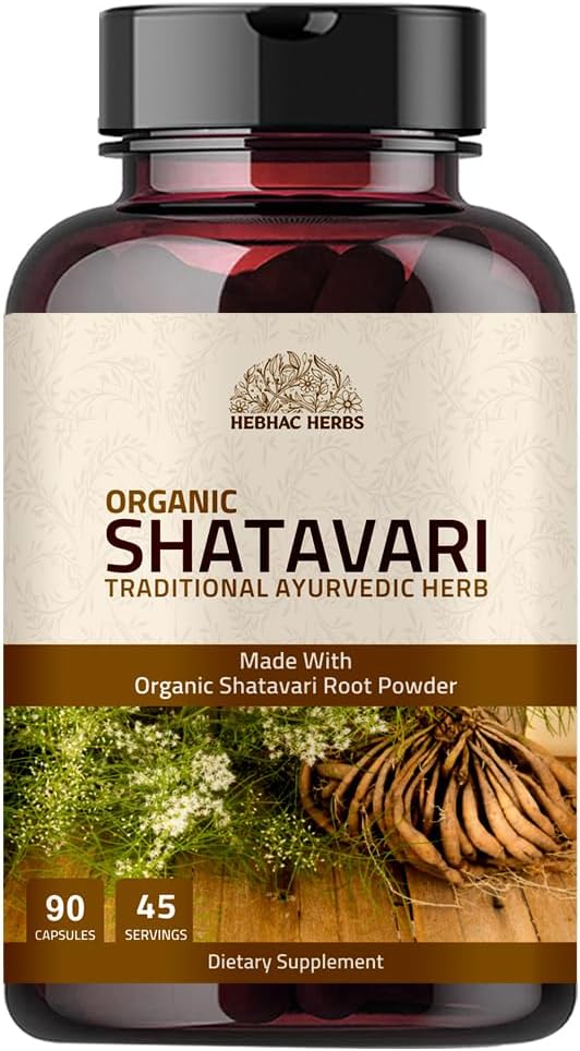 Shatavari Capsules 1000mg | Made with Organic Shatavari 45 Day Supply | an ayurvedic Herb for Vata & Pitta, (90 Capsules)