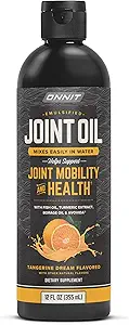 Aceite conjunto de Onnit: Aceite de pescado líquido emulsionado para apoyar la salud y la movilidad conjunta - Tangerine Flavor (12oz)