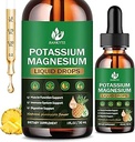 (2 Pack) Suplemento de magnesio de potasio para la salud inmune &amp; Muscle Support, Alta Absorción, Complejo de Magnesio Triple con Glycinate, Taurate, Citrate y Potasio, Pineapple Flavour, 1 Fl Oz