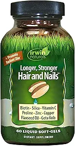 Saludable piel &amp; cabello más uñas por Irwin Naturals, Nutrient Rich, proporciona brillo y fuerza, 60 líquidos Softgels