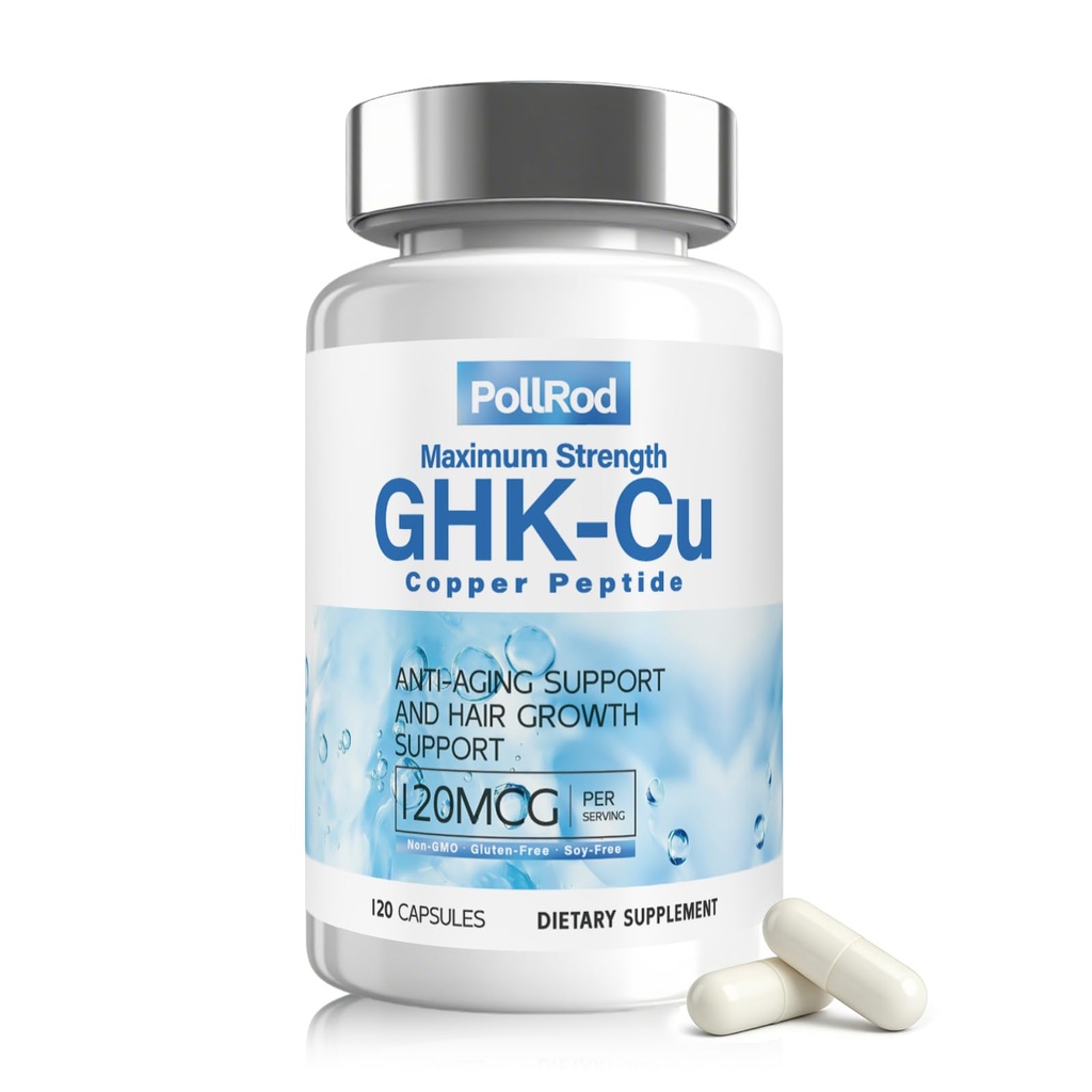GHK-Cu Copper Peptide Supplement Capsules, 120 Capsules.