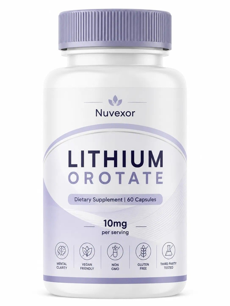 Nuvexor Lithium Orotate, 60 Capsules