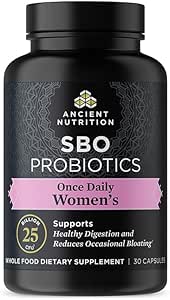 Ancient Nutrition Probiotics for Women, Once Daily Women's Probiotics 30ct, Digestive Support and Reduces Occasional Bloating, Made with Chaste Tree Berry and Amla Berry, 25 Billion CFUs*