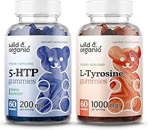 Wild &amp; Organic 5HTP Gummies &amp; L-Tyrosine Gummies 60 Conde