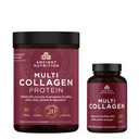 Ancient Nutrition Multi Collagen Capsules, 90 Count + Multi Collagen Protein Powder, Unflavored, 45 Servings