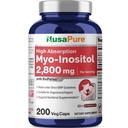 NusaPure Myo-Inositol - Suitable for Vegetarian/Vegan, Non - GMO - 2800mg, 200 Capsules