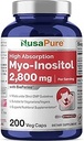 NusaPure Myo-Inositol 2800mg, 200 cápsulas, suplemento de fuerza adicional, no GMO