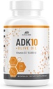 ADK 10 Suplemento de vitaminas + aceite de oliva para una mejor absorción - con vitaminas A + D3 (10.000 iu) + K2 (MK7+MK4) - 90 cápsulas - Vegetariano - No GMO