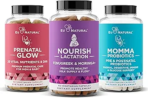 Natural Postnatal Bundle – Nourish, Momma, Glow for Nursing, Digestion, Healthy Baby and Mom