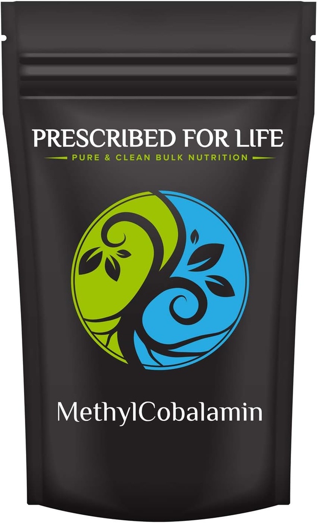Prescrito para la vida MethylCobalamin Powder ← Vitamina Natural B-12 Pure Powder 1,000,000 UI per Gram ← Gluten Free, Vegan, Non-GMO Vitamina B12 Cobalamin, 1 oz (28.35 g)