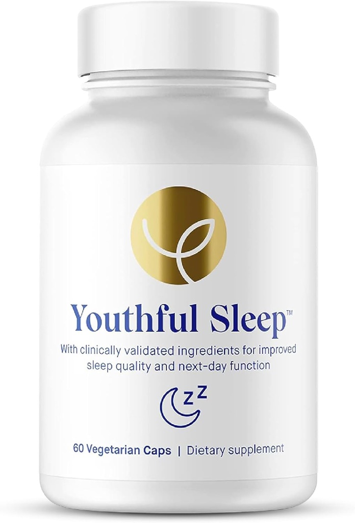El sueño juvenil ← Apoyo al sueño natural, No Melatonin, apoya el descanso profundo y la función mejorada del día siguiente, seguro para el uso diario 60 cápsulas (1-Month Supply)