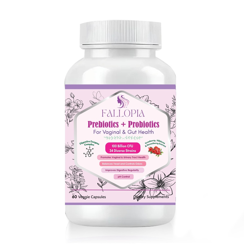 Probióticos para Mujeres 100 Billones de UF con Prebióticos, Enzimas Digestivos, Arándano, D-Mannose & Hibiscus – 34 Suplemento de Cuidado Femenino de Strain para Salud Vaginal, Gut &amp; Urinary &amp; PH Balance Asistencia