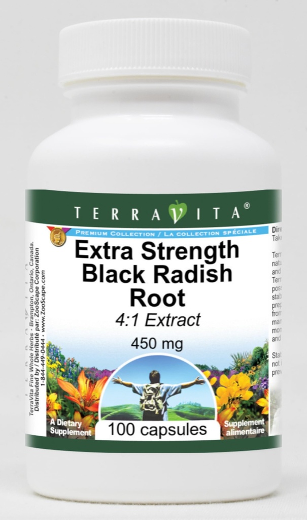 Extra Strength Black Radish Root 4:1 Extract - 450 mg (100 Capsules, ZIN: 511233)