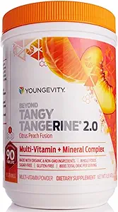 Youngevity Beyond Tangy Tangerine 2.0 Citrus Peach Ultimate Multi-Vitamin & Mineral Complex - Hecho con alimentos naturales y completos TEN 8.000 ORAC TEN 2 Canisters