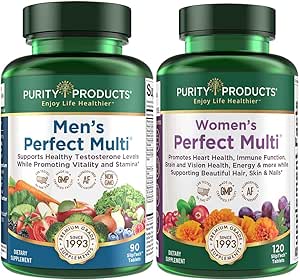 Purity Products Bundle - Hombres Perfect Multi + Mujer Perfect Multi - Hombres - Asistencias Vitality saludable, Energía + Más - Mujeres - Apoyos Urinary Tract Health, Immunity, Hair Skin Nails + Más