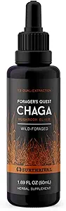 Surthrival: Chaga Mushroom Extract Forager's Quest, 50 mL, Destacando la Immune-Boosting de la Naturaleza, Anti-Viral, Anti-Fungal Medicinal Mushroom