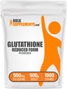 BulkSupplements.com Glutathione Reduced Powder - Glutathione Supplement, Reduced Glutathione Powder - Glutathione 500mg, Gluten Free, 500mg per Serving, 500g (1.1 lbs) (Pack of 1)