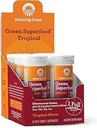Amazing Grass Fizzy Green Tablets Energy Tropical: Greens + Green Tea Caffeine, Water Flavoring Tablet with Antioxidants, 60 Count