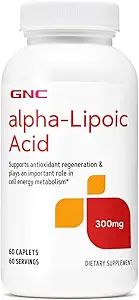 GNC Alpha-Lipoic Acid 300mg, juega un papel importante en el metabolismo de energía celular, 60 cuenta