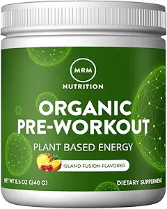 MRM Nutrición Orgánica Pre-Workout Powder ← Isla Fusion Flavored  tolera Superfoods + 150mg Natural Caffeine + adaptogens ANTE Clean Energy + Focus Previous Healthy Blood Flow TEN VACEN + NO GMO TENIDO 20 Servings