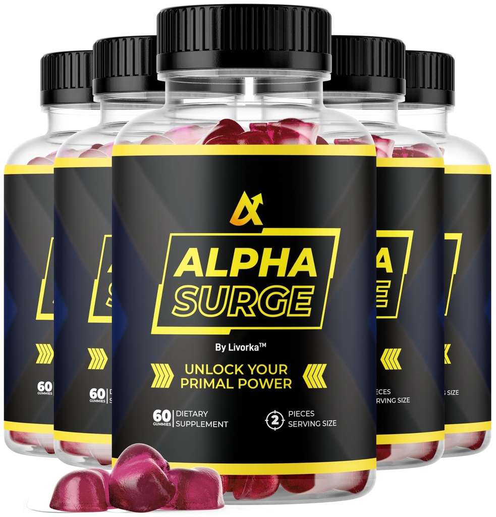(5 Pack) Alpha Surge Gummies All Natural Premium Support Advanced Formula, 300 Gummies for 5 Months