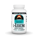 Source Naturals L-Leucine, Free Form Essential Amino Acid Supplement for Energy Support* - 500 mg -120 Capsules
