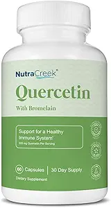 Suplemento de Quercetina Silencio 1-2 Mes Fuente de Quercetina 500mg con Bromelain para ayudar a la Absorción. Quercetina y Bromelain para el soporte de sistema inmune &amp; soporte estacional tención 60 cápsulas