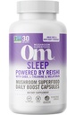OM Mushroom Superfood Sleep Mushroom Capsules Superfood Suplemento, 90 Cuenta, 30 Días, Reishi, GABA, L-Theanine, Melatonin for Rest &amp; Sleep Quality Superfood Suplemento
