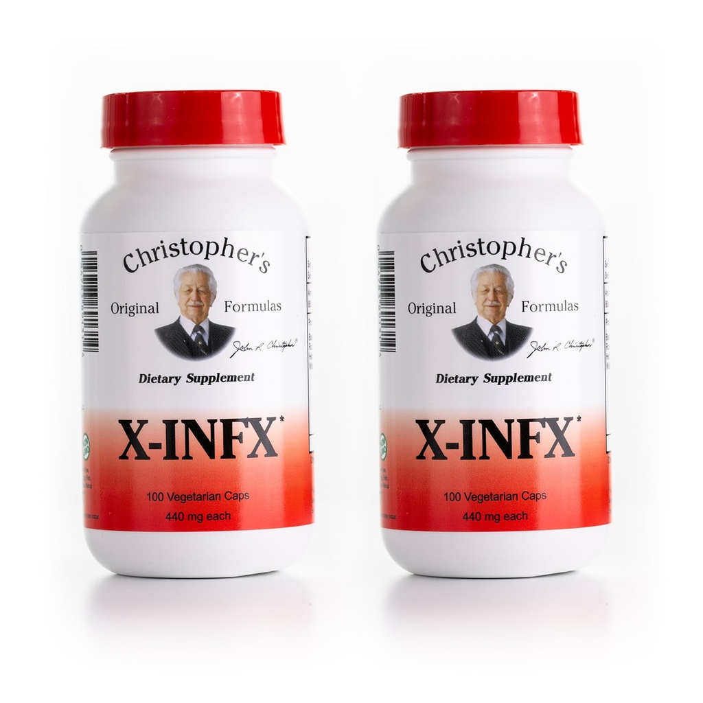 Las Fórmulas Originales de Christopher X-INFX Fórmula, Soporte Natural Inmunitario, 2 Pack, 100 Caps Cada