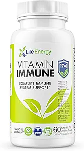 17 en 1 Complemento completo de Apoyo a la Inmunidad Silencioso con Vitamina C, Vitamina D, Vitamina A, Zinc, Quercetina, Turmérica, Té Verde, Selenium ANTE Immunity Support Suplemento para Adultos - 60 Conde