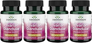 Swanson Ovarian Glandular - Suplemento Natural Promoción de la Salud Glandular de la Mujer &amp; Balance Support - Fuente de Premium Bovine Tissue to Support Wellness - (60 cápsulas, 250 mg cada uno) (4 paquete)