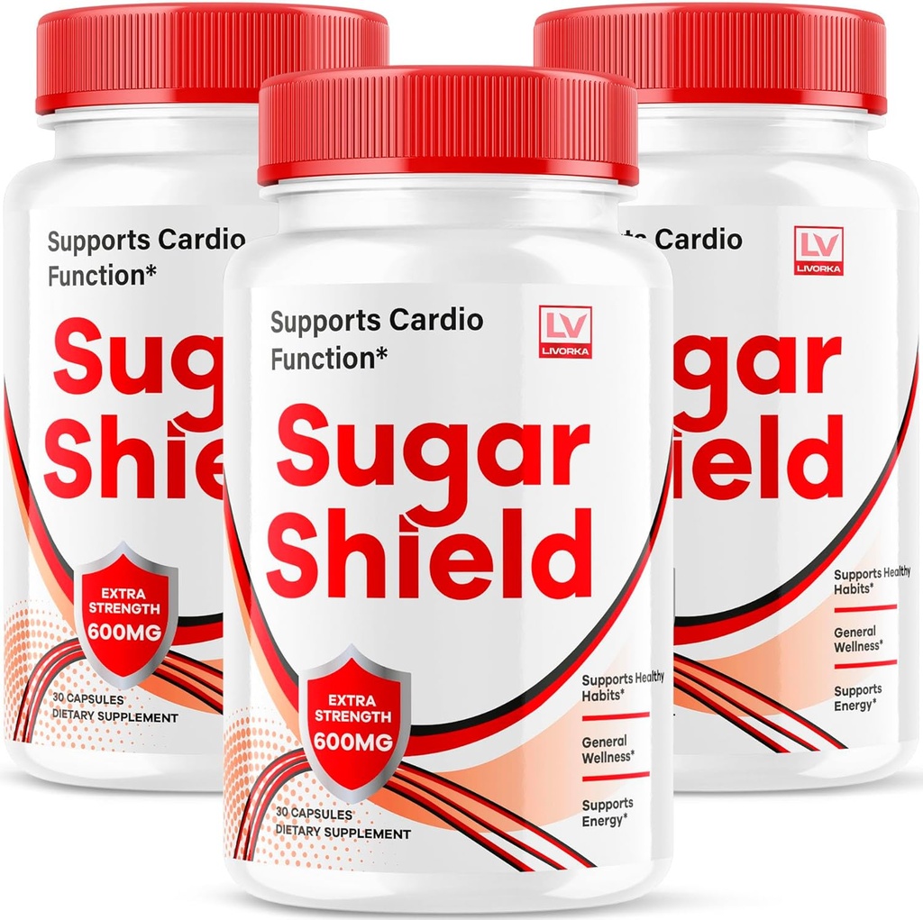 (3 Pack) Escudo de azúcar, Escudo de azúcar Apoyo a la sangre, Láminas de escudo de azúcar, Cápsulas de escudo de azúcar, Escudo de azúcar Todo Natural, SugarShield, Escudo de azúcar Fórmula avanzada, Escudo de azúcar Comentarios, 90 Cápsulas