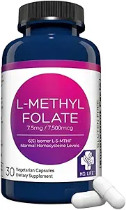 MD Life L-Methylfolate 7.5 mg Supplement - Professional-Grade Active L Methylfolate Supplement - 90 Capsules - L-Methylfolate 7.5mg - Maximum Potency MTHFR W/ Essential Amino Acids