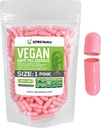 XPRS Nutra Size 1 Empty Capsules - 100 Conde Empty Vegan Capsules - Vegetarian Pills - DIY Vegetable Capsule Filling- Veggie Pill Caps for Do-It-Yourself Supplements (Pink)