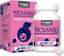 Probióticos proviables Nutramax para perros, suplemento diario de salud digestiva con múltiples estragos de bacterias, probióticos de perros más prebióticos, 60 tabletas chewable