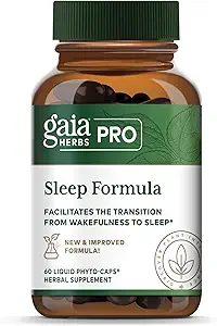 GAIA HERBS PRO Sleep Formula - Supports Restful Sleep & Relaxation for Occasional Sleeplessness* - Herbal Extracts with Valerian Root, Passionflower & Lavender - Vegan Capsules - 60 Liquid Phyto-Caps