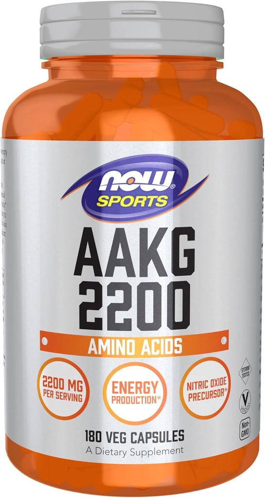 AHORA Sports AAKG 2200, Arginine, Energy Production, 180 Veg Capsules