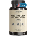 VINATURA Red Vine Leaf Extract - Caballo Chestnut, 1300mg/servido *USA Hecho y probado* Circulación y Veinte Soporte para las piernas sanas - Ayuda a Flujo de sangre, Circulación de las piernas - 60 cápsulas (30 servidos)