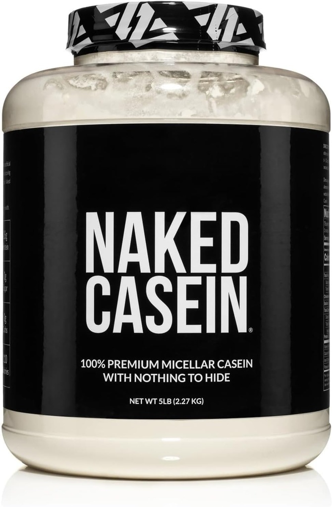 Casein NAKED - 5Lb Micellar Casein Protein Powder - Bulk, Zero Carb, GMO-Free, Gluten Free, Soy Free, Preservative Free - Stimulate Muscle Growth - Enhance Recovery - 76 Servings