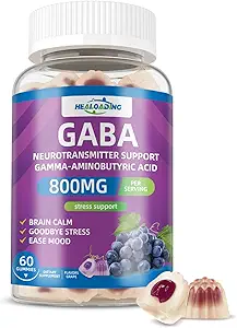 GABA Gummies Suplemento para la relajación nocturna: Apoyo a la calma con L-Theanine, 5-HTP, Vitamina D3, B12 " Ashwagandha - Stress Relief, Brain Support &quot Mood Balance 60 Gummies 30 Day Supply