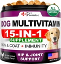 Perro multivitamínico Chewable con Glucosamina - Vitaminas y Suplementos para perros - Senior &amp; Puppy Multivitamin for Dogs - Pet Joint Support Salud - Inmunidad - Movilidad - Energía - Gut - Skin - 120 Chews
