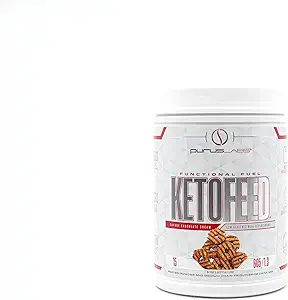Los laboratorios de púrpura KetoFeed Protein ← Keto Low Glycemic Protein Meal Reemplazo ← Carb bajo, 0 Azúcares Silencio Añadido MCTs  20g Whey Protein (Crema de Chocolate de Marfil)